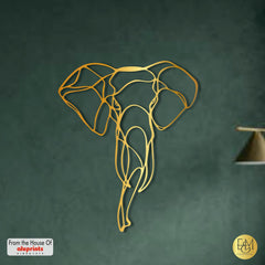 Elephant Line Art — Laser-Cut Metal Wall Art · Draft