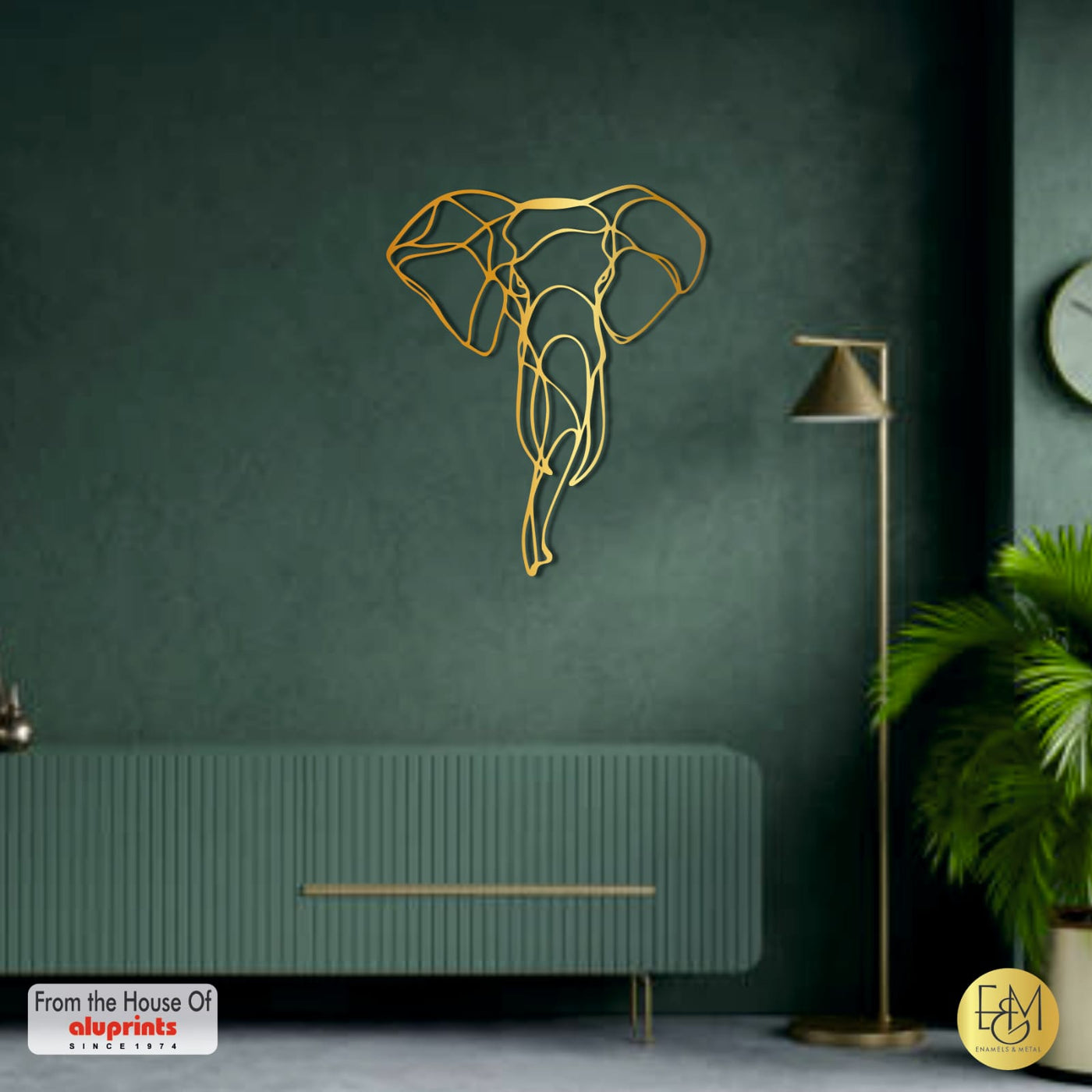 Elephant Line Art — Laser-Cut Metal Wall Art · Draft