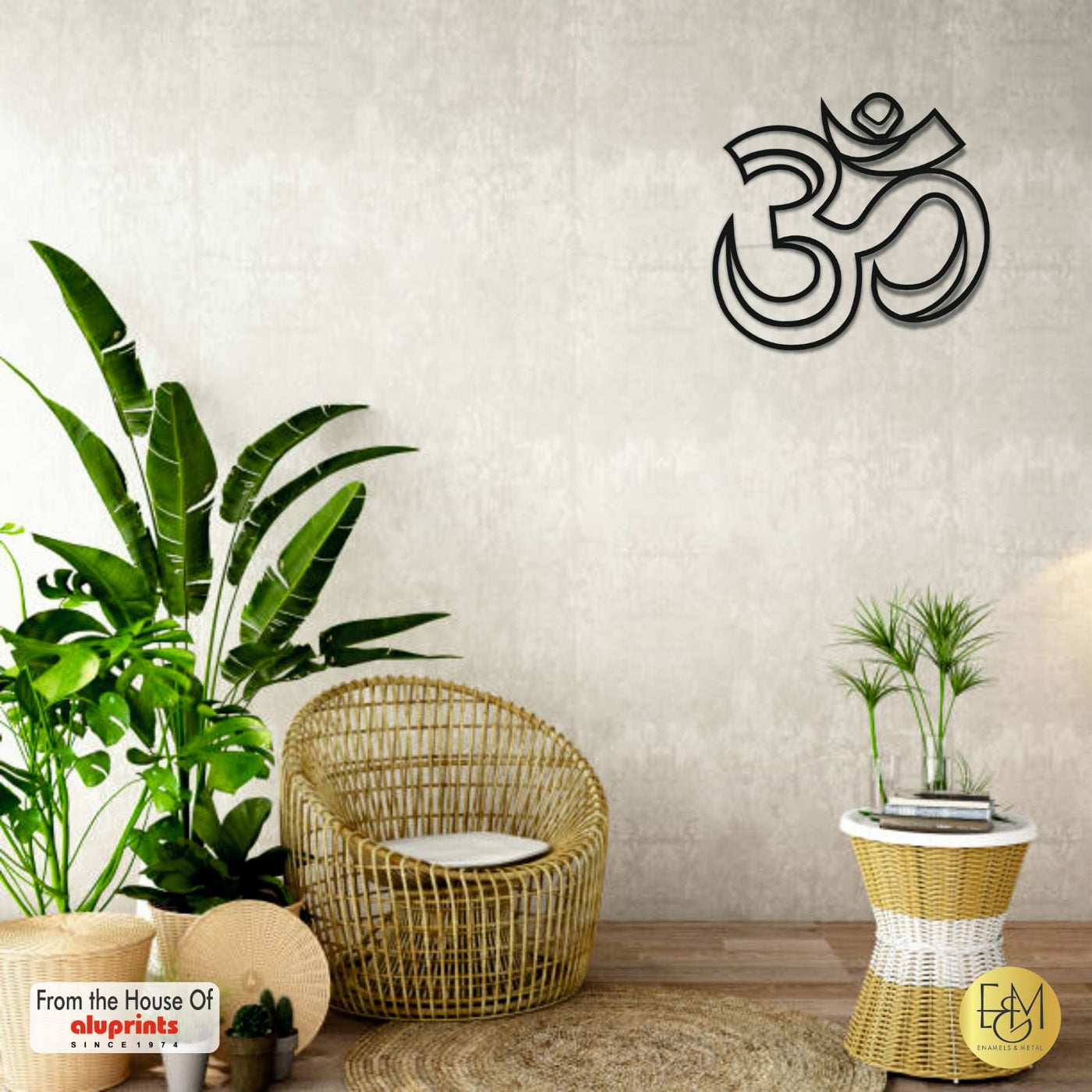 Aum (Om) Script — Laser-Cut Metal Wall Art